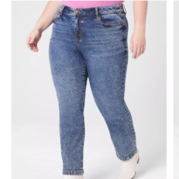 Lane Bryant MID RISE SLIM STRAIGHT ANKLE JEANS size 24 NWT - Picture 2 of 9